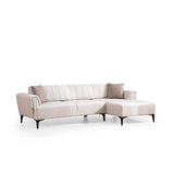 Maputo (270-140 x 95 x 77 cm) Hörnsoffbädd Ecru, Höger