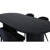 Bianca, Velvet Oval matgrupp Svart, Svart, 200 x 90