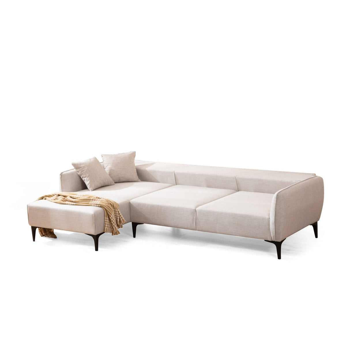 Belissimo (140-270 x 95 x 67 cm) Hörnsoffa Offwhite, Vänster