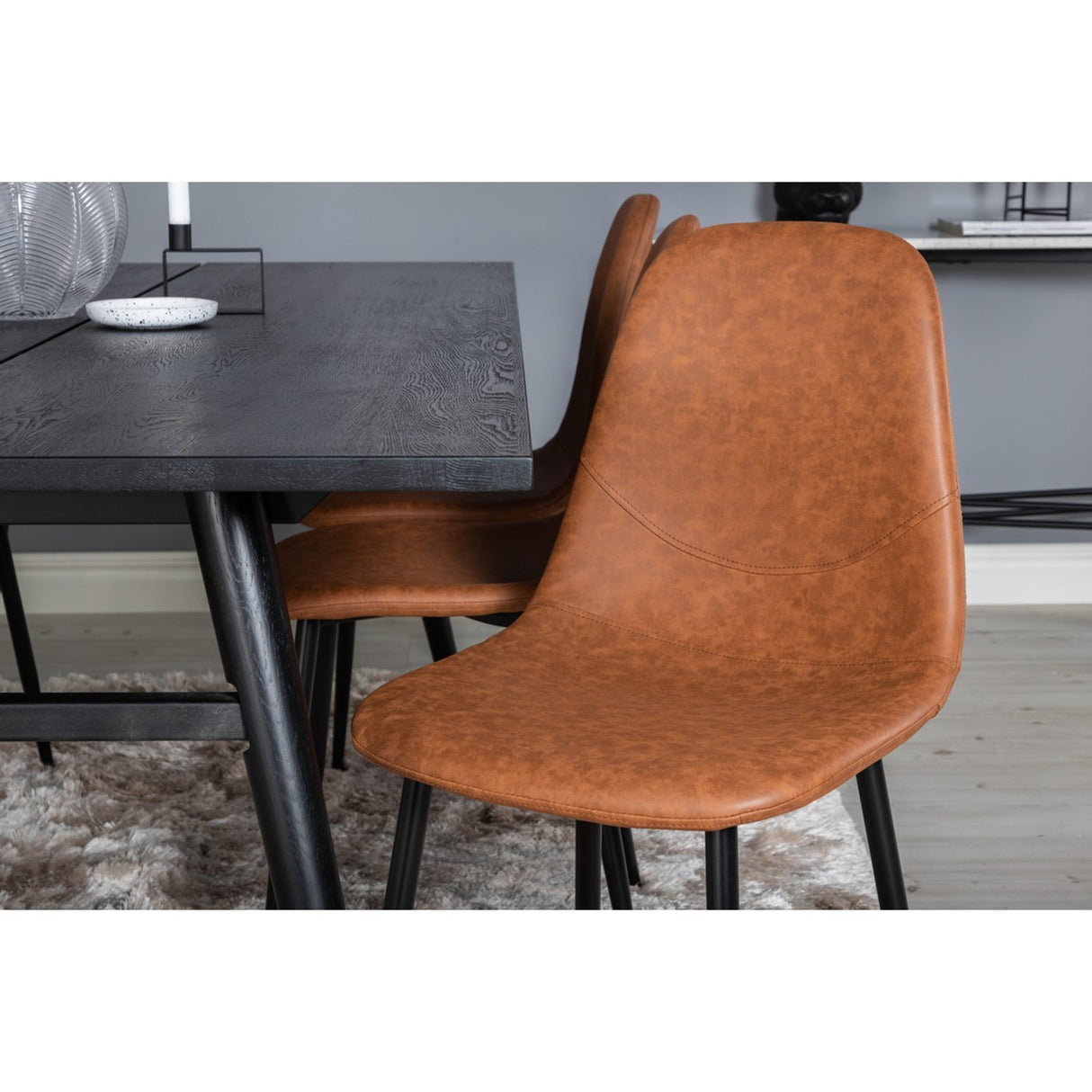 Sleek, Polar Rektangulär matgrupp Svart,Brun, Svart, 195 x 95