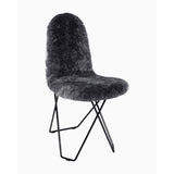 Cactus Sheepskin Stol Svart, Mörkgrå