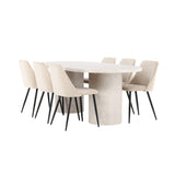 Narvik, Night Oval matgrupp Beige, Svart, Beige, 200 x 100