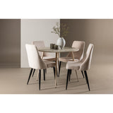 Plaza, Leone Rund matgrupp Beige, Vitputsad, 4st