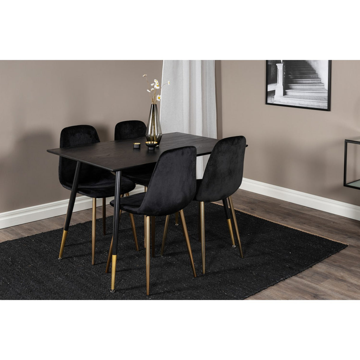 Dipp, Polar Rund matgrupp Svart,Guld, Svart,Guld, 120 x 85