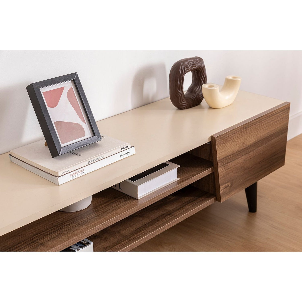 Malmö Valnöt / Beige (180 x 45 x 37 cm) TV-bänk