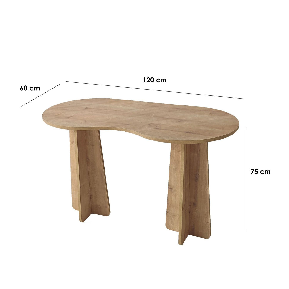 Nicosia (120 x 75 x 60 cm) Skrivbord Sapphire Oak
