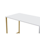 Gaborone dubbel studie-/skrivbord (240 x 74 x 60 cm) Skrivbord för studier Vit Guld