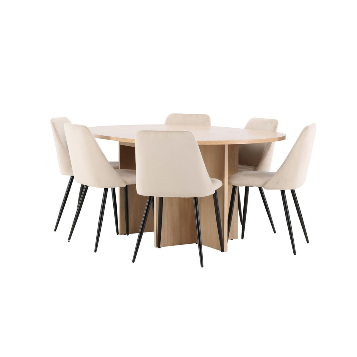 Strada, Night Oval matgrupp Beige,Svart, Vitpigmenterad, ⌀120