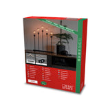 5 Ljus Metall Svart Amber LED med Dimmer Elljusstake V-form