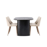 Isolde, Night Oval matgrupp Valnöt, Beige, Svart, 180 x 90