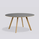 CPH 25 Ø140 × H74 cm Matbord Grey – linoleum, massiv ek med vattenbaserad lack