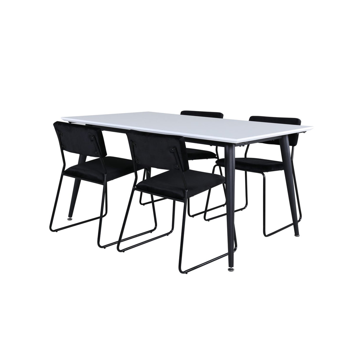 Jimmy, Kenth Rektangulär matgrupp Svart, Svart,Vitt, 150 x 90