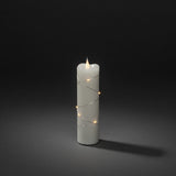 Vaxljus varmvita micro LED timer 4/8h 2xAA Dekorationsljus El 5x17,8 cm, Vit