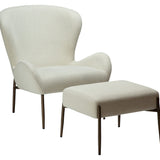 Glam Loungefåtölj Bone White, Antique Brass, 85 cm