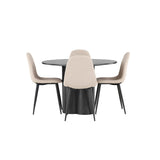 Olivia, Polar Rund matgrupp Beige, Svart, 4st
