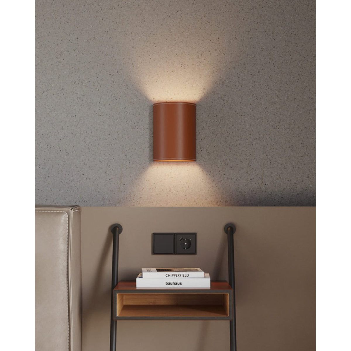 Leather 20 cm Vägglampa Polo