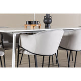 Silar, Evelina Rektangulär matgrupp Svart,Grå, Vit, 180 x 90