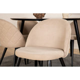Dipp, Velvet Rund matgrupp Beige, Svart, Svart, ⌀115