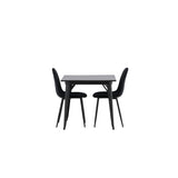 Tempe, Polar Rektangulär matgrupp Svart, Svart, 80 x 80