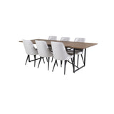 Padang, Velvet Deluxe Rektangulär matgrupp Svart,Ljusgrå, Svart,Natur, 250 x 100