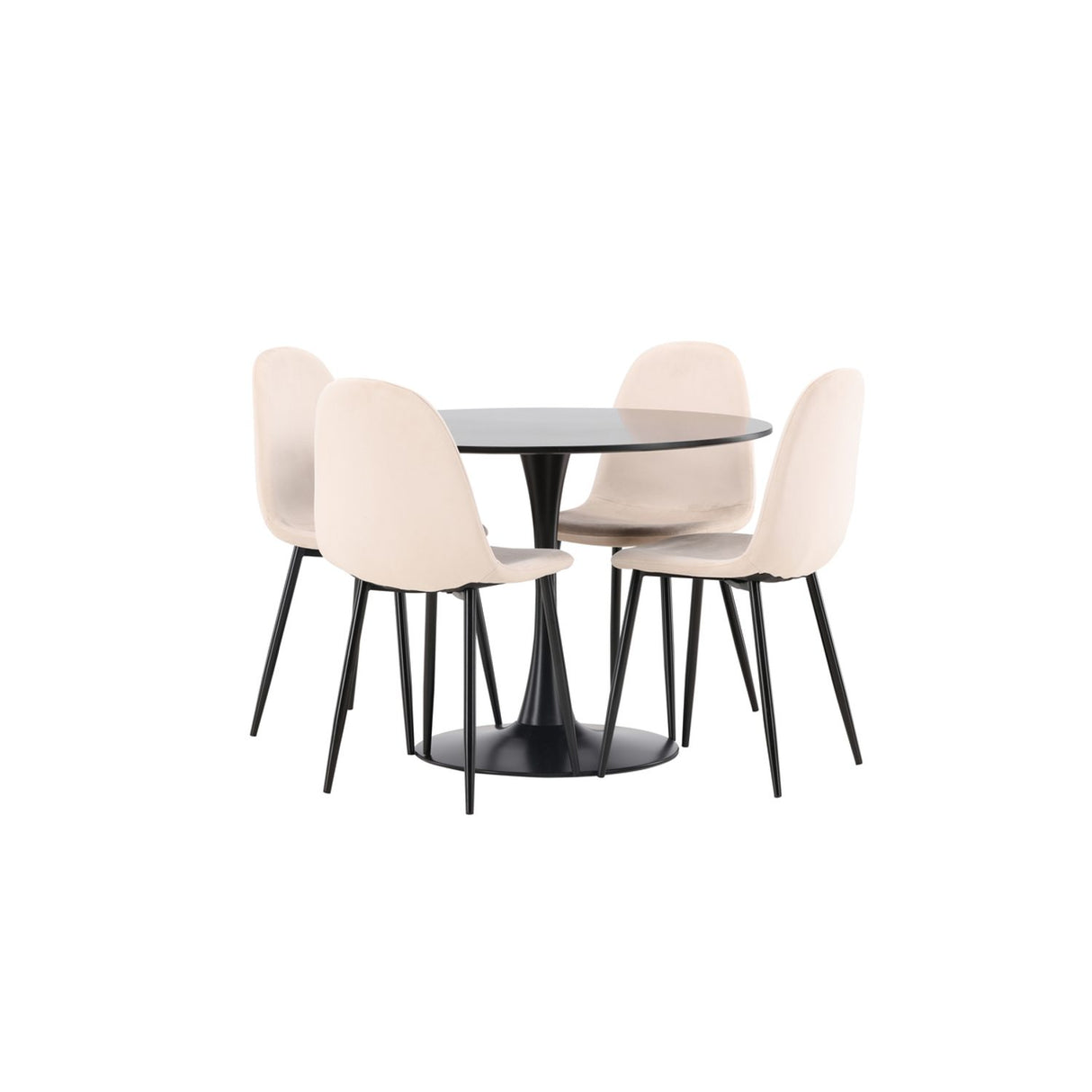 Glade, Polar Rund matgrupp Beige, Svart, Svart, ⌀100