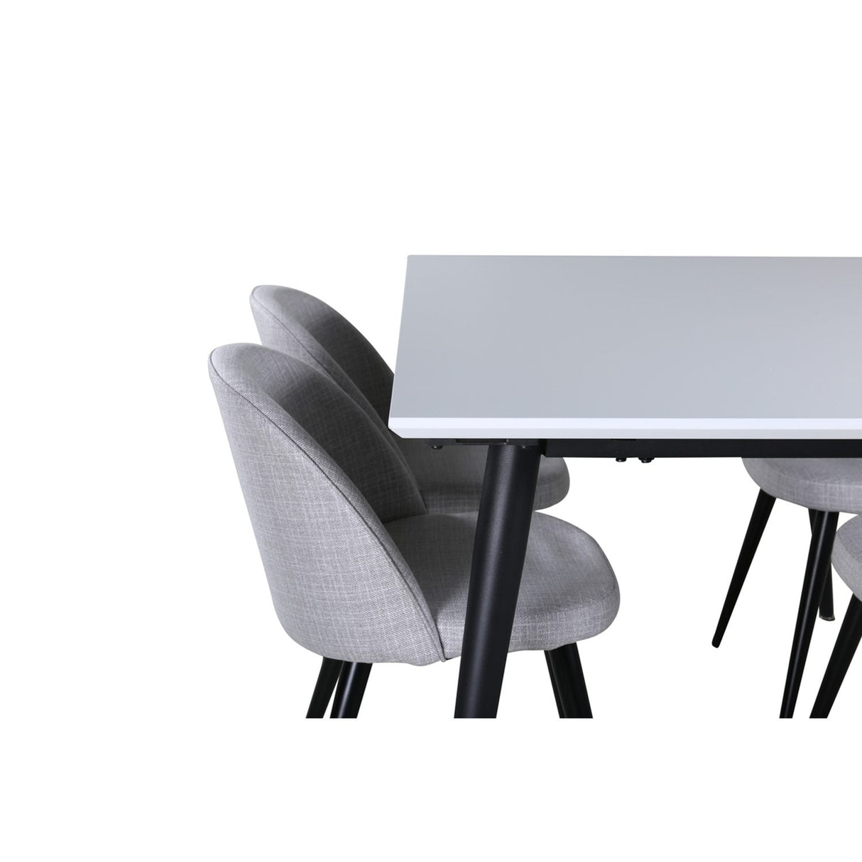 Jimmy, Velvet Rektangulär matgrupp Svart,Ljusgrå, Svart, vit, 150 x 90