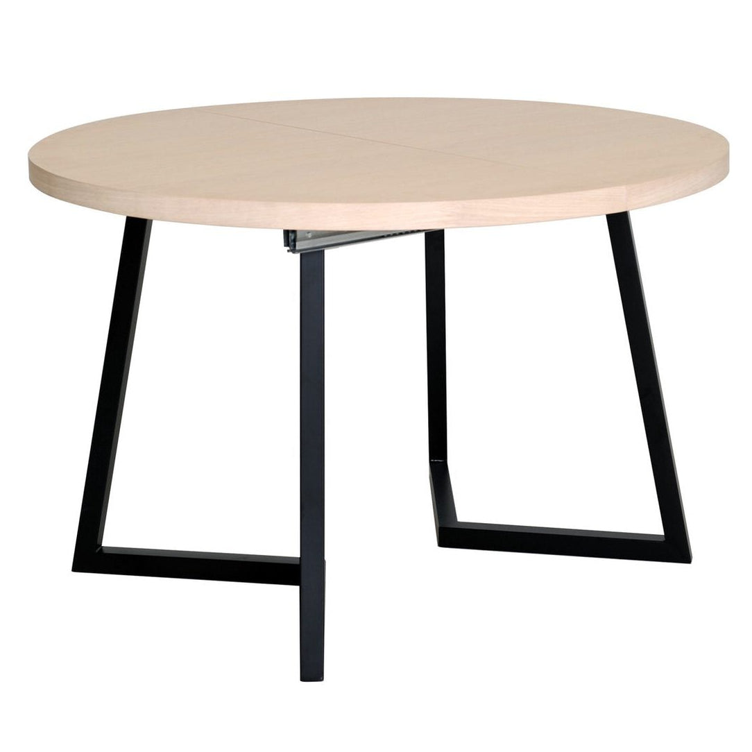 Röa inkl 2 Tillägg Ø120 - 200 cm Matbord Vitpigmenterad