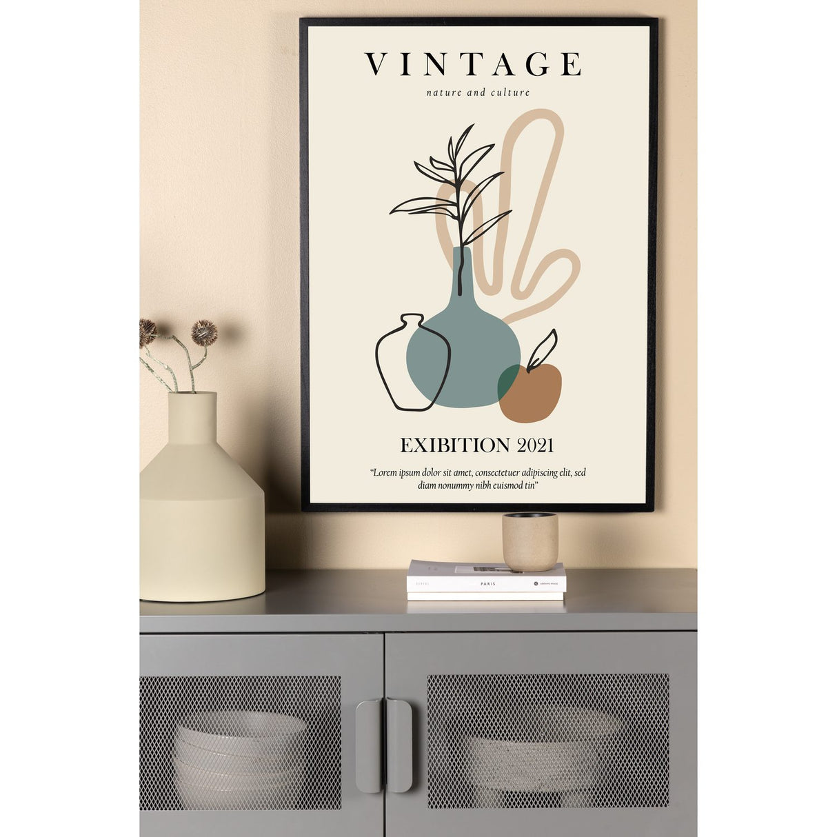 Vintage Poster Beige, 30 x 40 cm