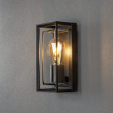 Brindisi E27 Svart/Klarglas med Sensor Vägglampa Ute