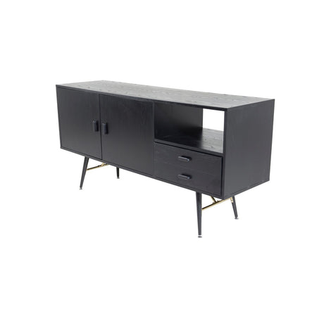 Guld Sideboard Svart, 160 x 80