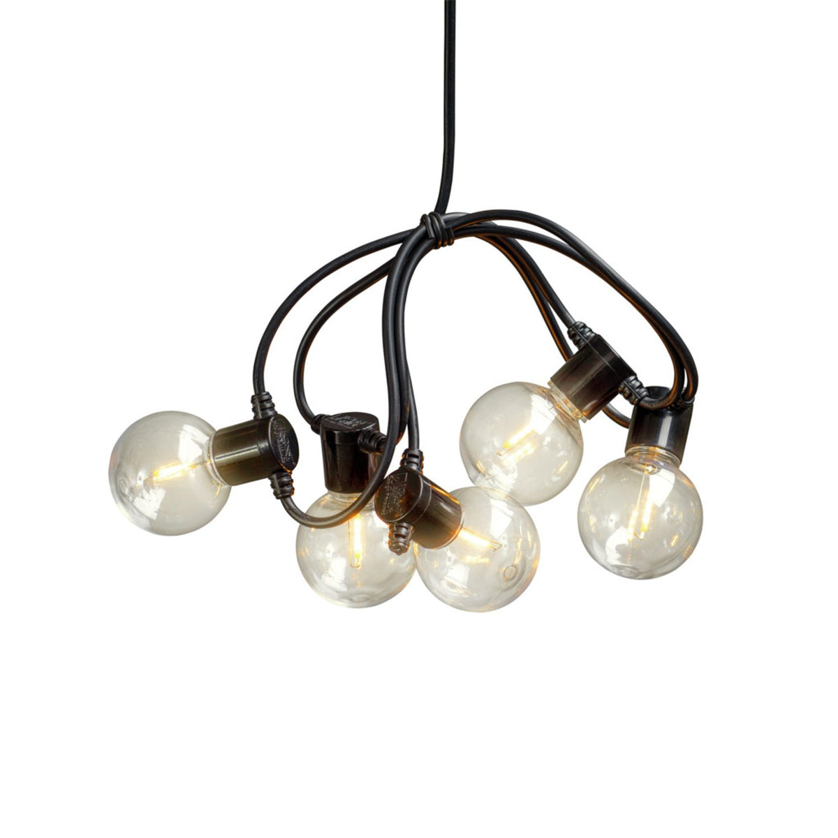 E14 10 Amber LED Svart kabel Timer 6h Ljusslinga Ute