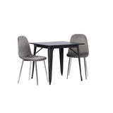 Tempe, Eva Rektangulär matgrupp Silver, Svart, 80 x 80