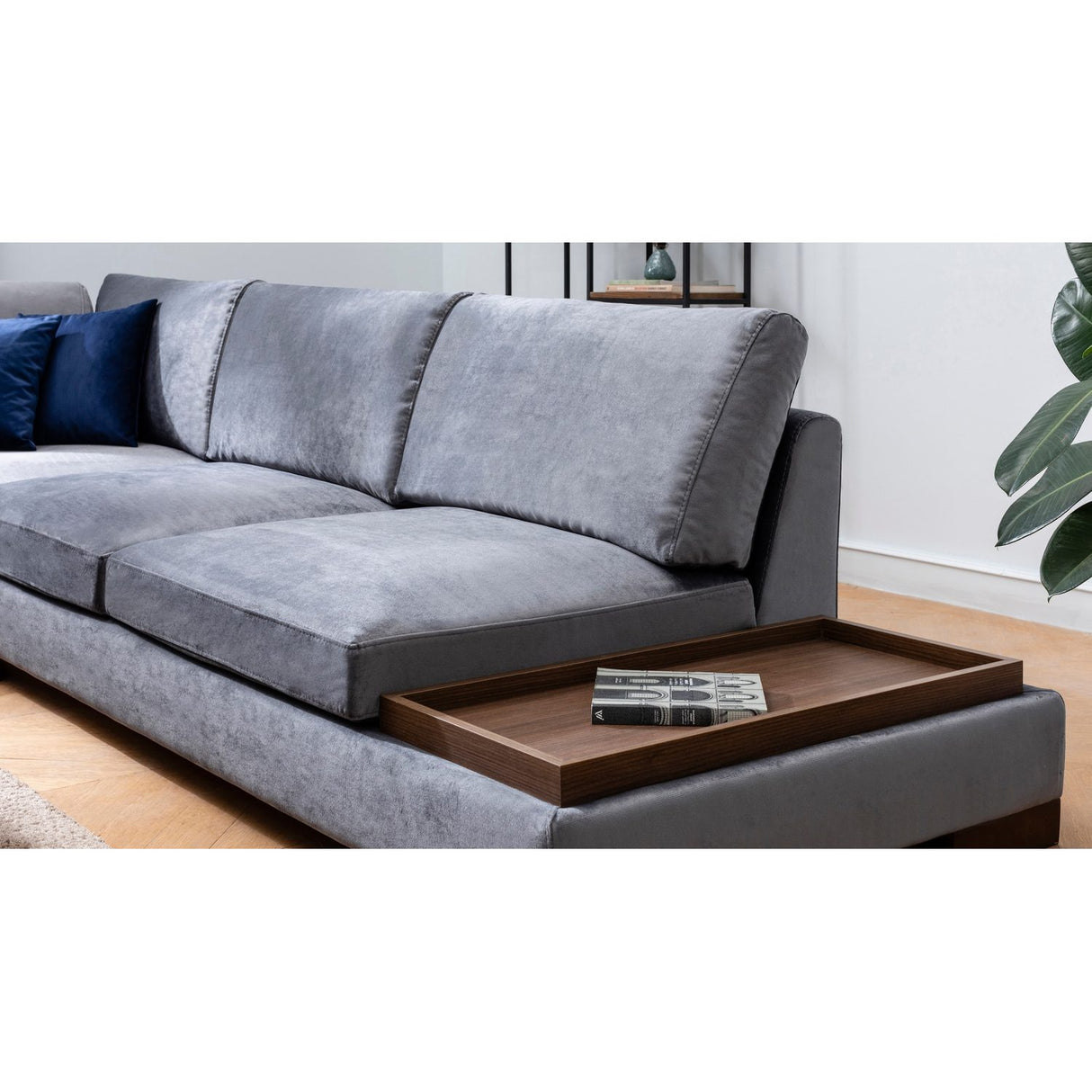Kigali Hörn med puff (193 x 97 x 80 cm) Hörnsoffa Mörkgrå