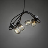 E14 Ovala LED Svart kabel 6V/IP44 Ljusslinga Ute 40 Lampor (9.75m), Amber