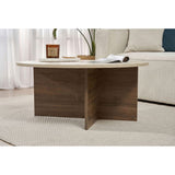Malaga (90 x 40 x 90 cm) Travertine Walnut Soffbord