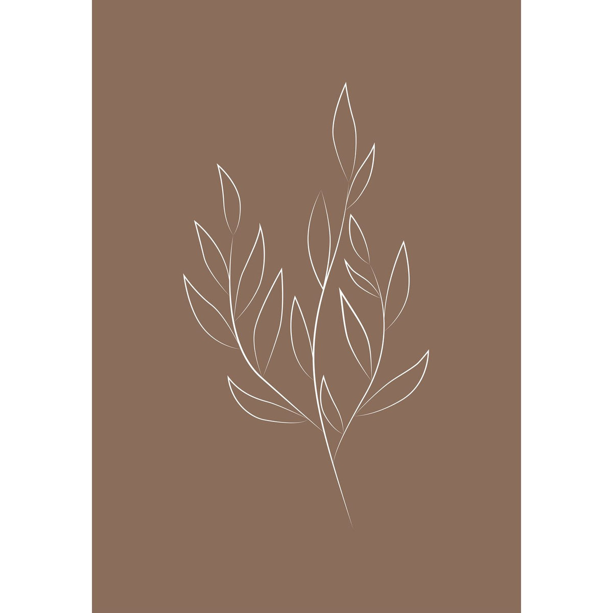 Ritat blad Poster Brun, 70 x 100 cm