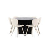 Strada, Lilja Oval matgrupp Beige, Svart, ⌀120