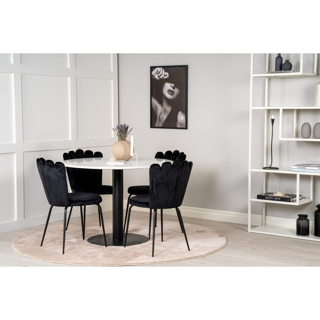 Razzia, Limhamn Rund matgrupp Svart, Svart,Vit, ⌀106