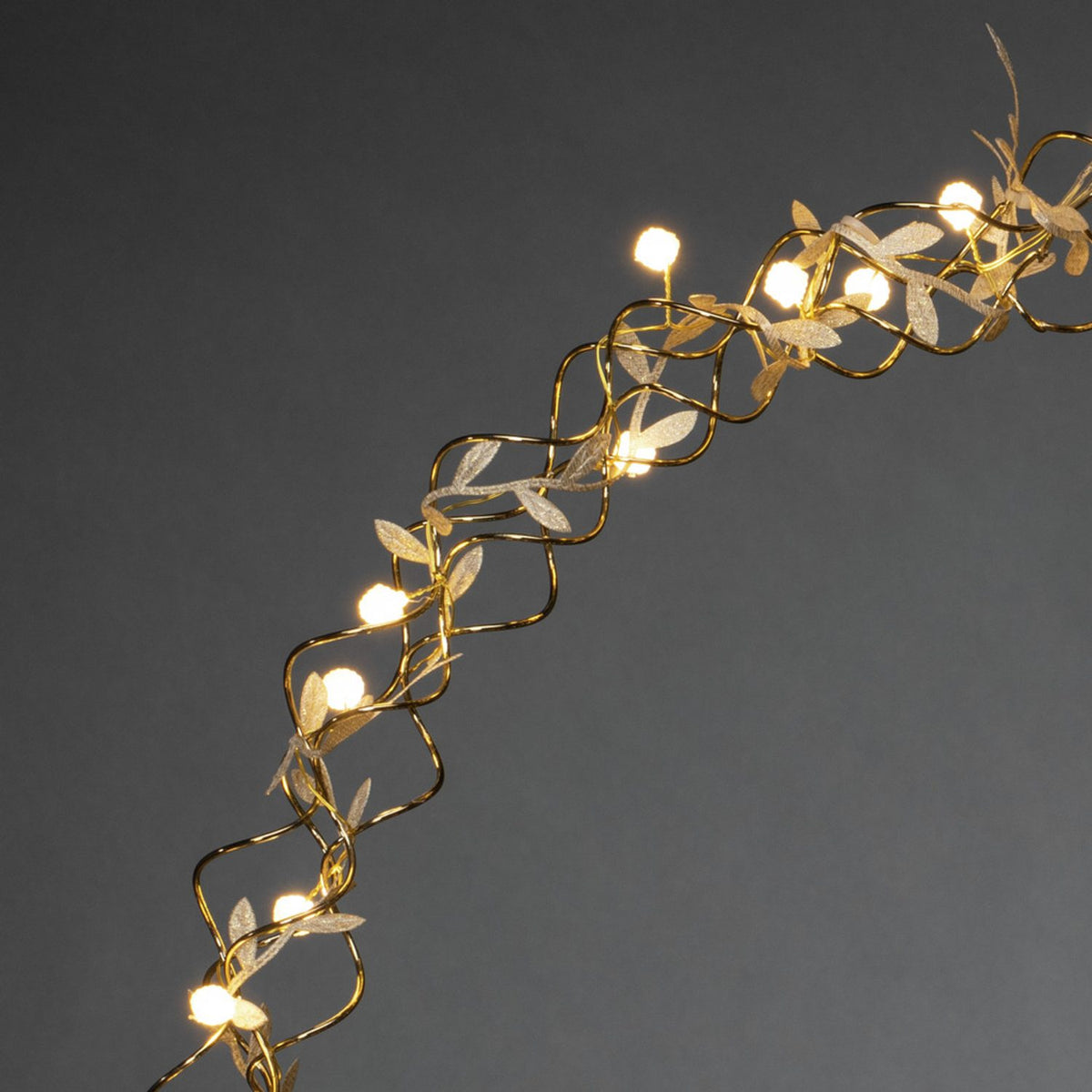 Dekoration 45 cm 40 varmvita LED Julkrans med Belysning Mässing