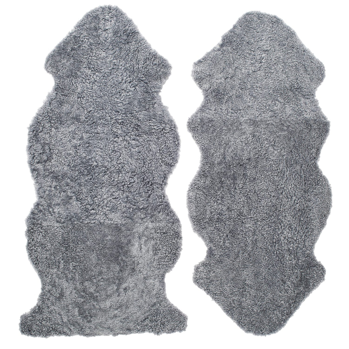 Curly 1.5 Fårskinn Fäll Charcoal Grey Silver