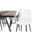 Jakarta, Polar Rektangulär matgrupp Beige,Svart, Svart,Natur, 200 x 90