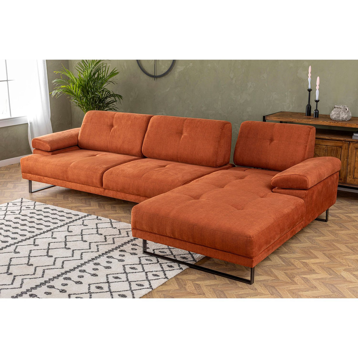 Windhoek Small (178 x 100 x 155 cm) Orange Hörnsoffa Höger