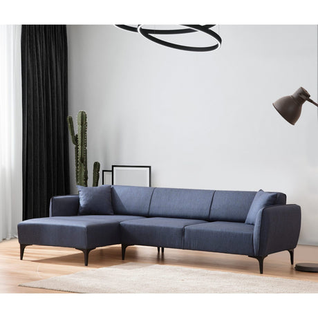 Belissimo (140-270 x 95 x 67 cm) Hörnsoffa Blå, Vänster