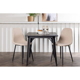 Tempe, Polar Rektangulär matgrupp Beige,Svart, Svart, 80 x 80