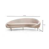Oslo (255 x 120 x 85 cm) 3-sitssoffa Beige, Höger
