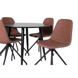 Plaza, Polar Rund matgrupp Svart,Brun, Svart, ⌀100