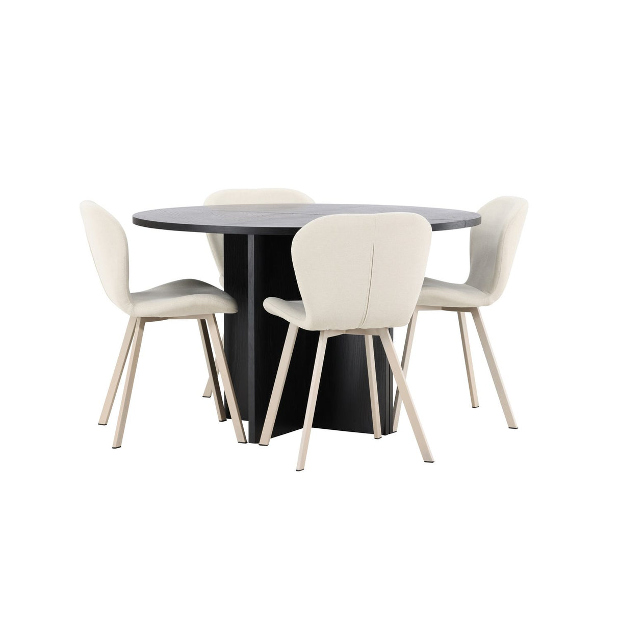 Strada, Lilja Oval matgrupp Beige, Svart, ⌀120