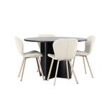 Strada, Lilja Oval matgrupp Beige, Svart, ⌀120