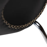 Dolphin Stol Black Leather, Chrome