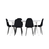 Silar, Polar Rektangulär matgrupp Svart, Vit, 180 x 90